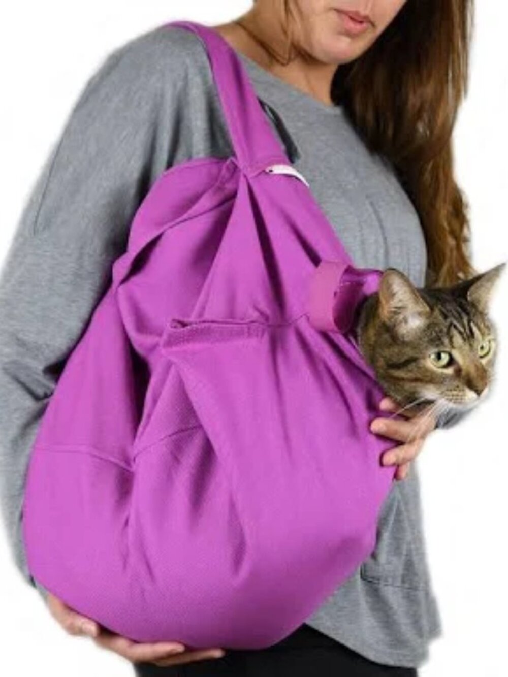 Cat-in-the-Bag Cozy Comfort Carrier EZ Zip Lavender Small Adjustable Collar
